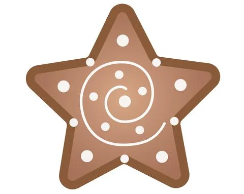 Star shaped icing painted gingerbread cookie - vector illustration Stock Illustration