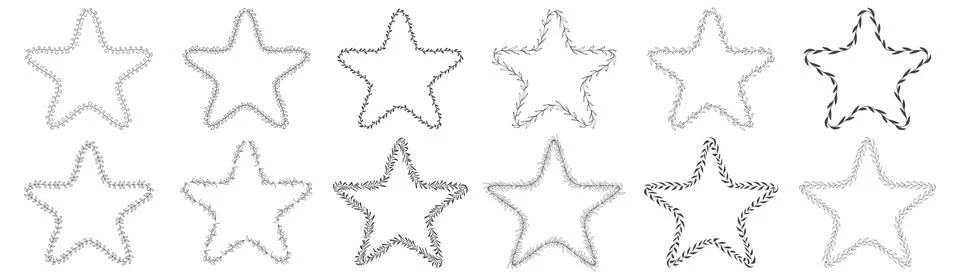 Star shaped leaf wreath Stock Illustration