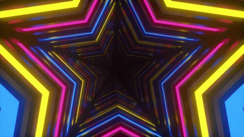 Star Shaped Neon Tunnel Loop Stock Footage 304003035