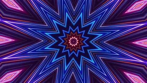 Star shaped object with many colors and shapes in it. Kaleidoscope VJ loop Stock Footage 252352052