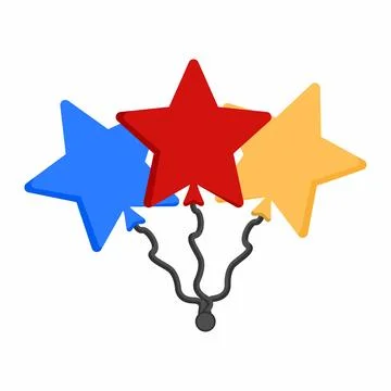 Star Shaped Party Balloons Vector Illustration. Star Balloons Party Icon Vect 库存插图