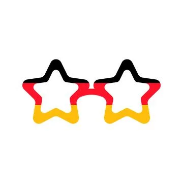 Star-shaped party glasses in colors of German flag Stockillustratie