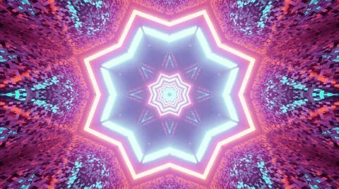 Star shaped pattern with light reflections 3d illustration Illustrazione stock