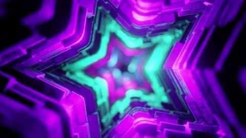Star Shaped Tunnel VJ Loop Stock Footage 222222265