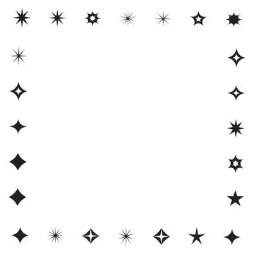Star shapes arranged in a rectangular frame for decorative borders and page.. Stock Illustration