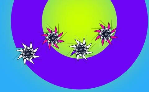 Star shapes on circular gradient background Stock Illustration