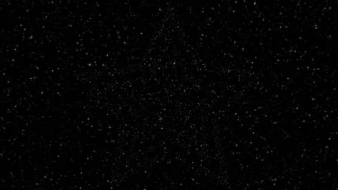 Star shapes in the tunnel. Five pointed stars. Shimmering contours. Black Stock Footage 145156738