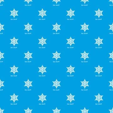Star sheriff pattern vector seamless blue Illustrazione stock