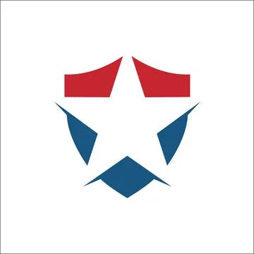 Star with shield logo vector Stock Illustration