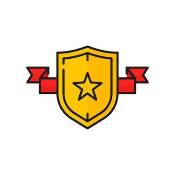 Star shield trophy award with red ribbon stripe Stock-Illustration