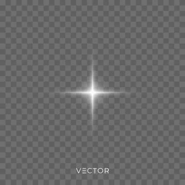 Star shine light, glitter sparkle glow. Vector star shine rays, white sunligh Illustrazione stock