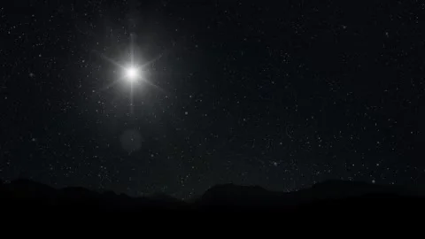 a star shines in the night sky above the | Stock Video | Pond5
