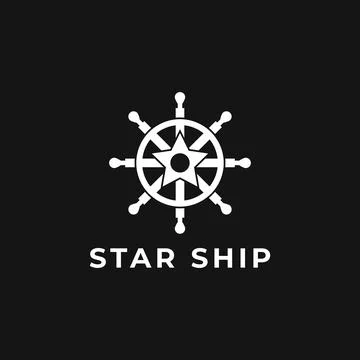 Star Ship Concept, With Monogram Style for Brand Logo Stock Illustration