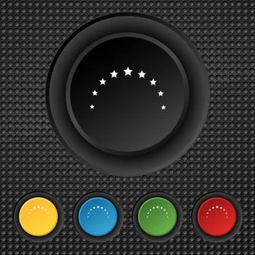 Star sign icon. Favorite button. Navigation symbol. Set colourful buttons Vec Stock Illustration