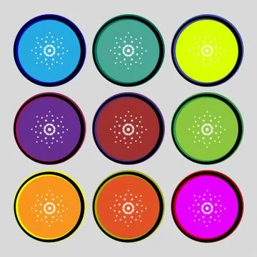 Star sign icon. Favorite button. Navigation symbol. Set colourful buttons Vec Stock Illustration