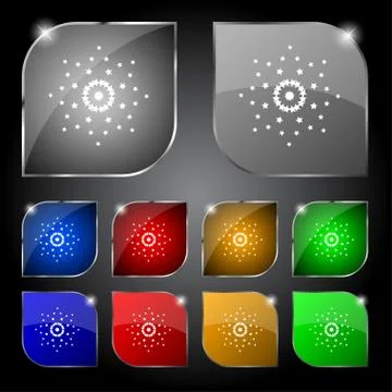 Star sign icon. Favorite button. Navigation symbol. Set colourful buttons Vec Stock Illustration