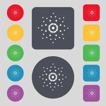Star sign icon. Favorite button. Navigation symbol. Set colourful buttons Vec Illustrazione stock
