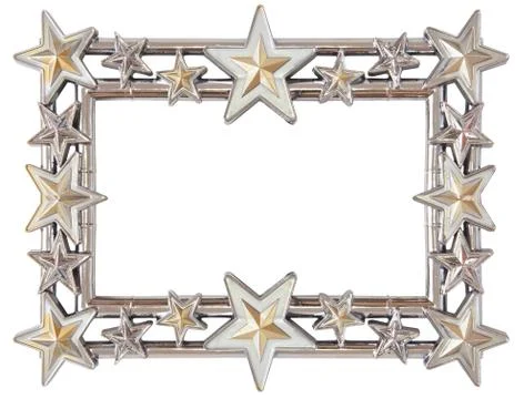 Star silver frame Stock Photos