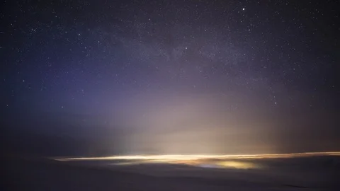 Star sky over clouds Stock Footage 86353307
