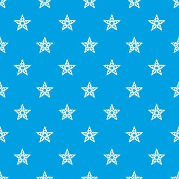 Star snowflake pattern vector seamless blue 스톡 일러스트