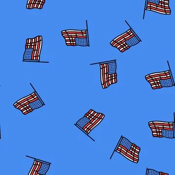 Star spangled banner hat vector seamless pattern 스톡 일러스트