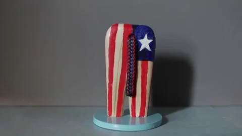 Star-Spangled Elephant back and front Stock Footage 329670366