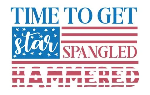 Star Spangled Hammered typography t shirt design, marry christmas typhography Stock Illustration