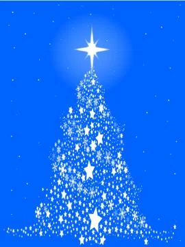 Star Spangled Snowflake Christmas Tree Stock Illustration
