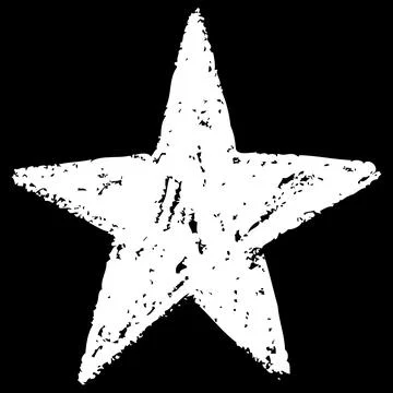 Star spark white chalk hand painting on black background, vector sparkle figure Stock Illustration