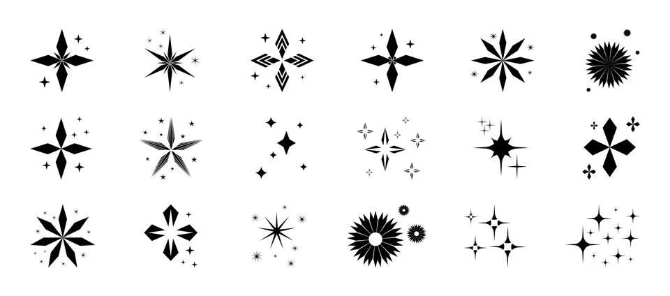 Star sparkle design. Vector elements for cute ads, children, backgrounds, b.. Stock Illustration