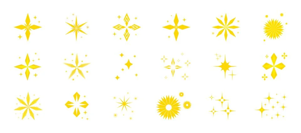 Star sparkle design. Vector elements for cute ads, children, backgrounds, b.. Stock Illustration