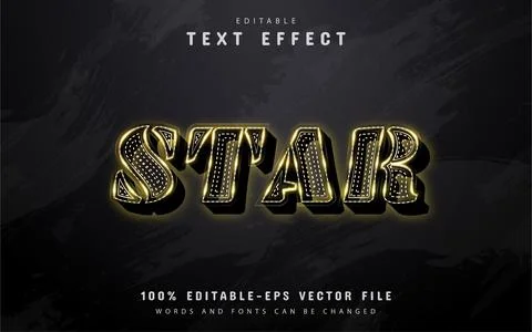 Star sparkle text effect Stock Illustration