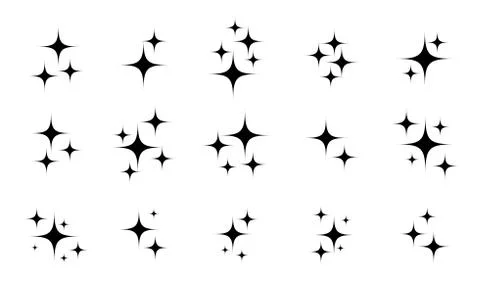 Star sparkles twinkling vector set Illustrazione stock