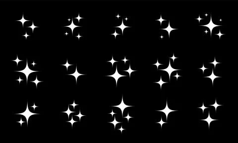 Star sparkles twinkling vector set Illustrazione stock