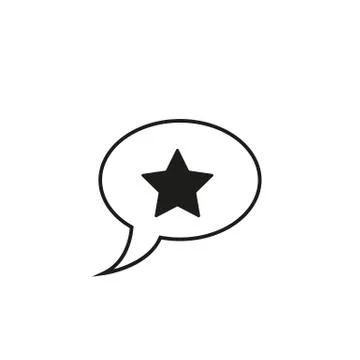 Star in speech bubble icon. linear style sign for mobile concept and web desi Stock Illustration
