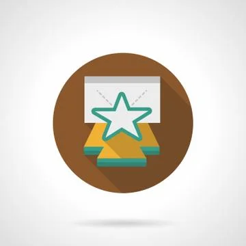 Star on stage brown round vector icon Stock Illustration