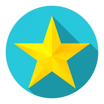 Star, star icon isolated on blue background with shadow. Vector Stock Illustration