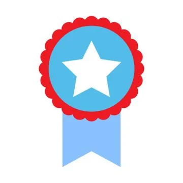 Star sticker ribbon vector flat Stock Illustration