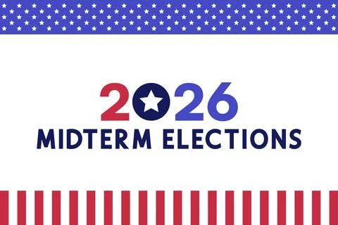 Star Stripe Top Bottom Border White Background 2026 Elections Stock Illustration
