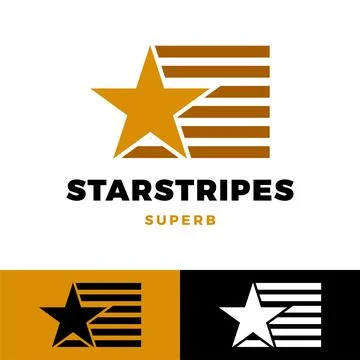 Star stripes icon logo design template Stock Illustration