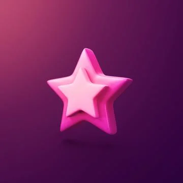 Star - stylized 3d CGI icon object, Not gen Ai Stock Illustration