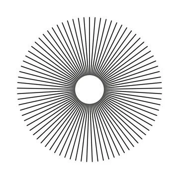 Star sun rays, burst. Spokes grid with radiating stripes. Round radial radiation Stock Illustration