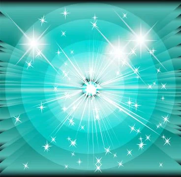 Star sunbeam blue background Stock Illustration
