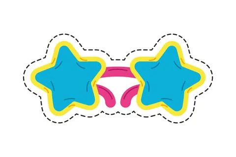 Star sunglasses patch Stock Illustration