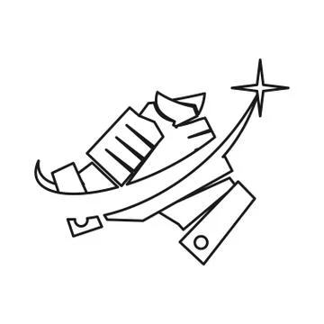 Star swash Commitment Teamwork Together Outline Logo 스톡 일러스트