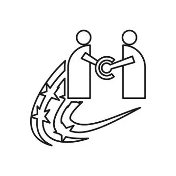 Star Swash Commitment Teamwork Together Outline Logo Stock Illustration