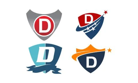 Star Swoosh D Template Set Stock-Illustration