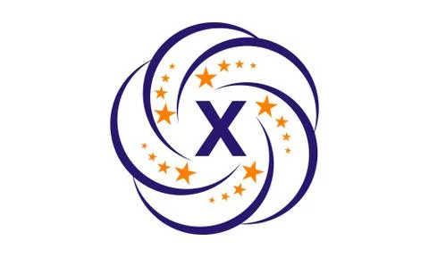 Star Swoosh Initial X Illustrazione stock