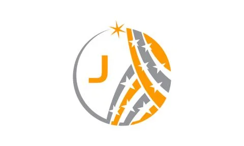 Star Swoosh Solution Initial J Stock-Illustration