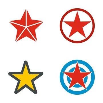 Star symbols and emblems on white background Stock Illustration